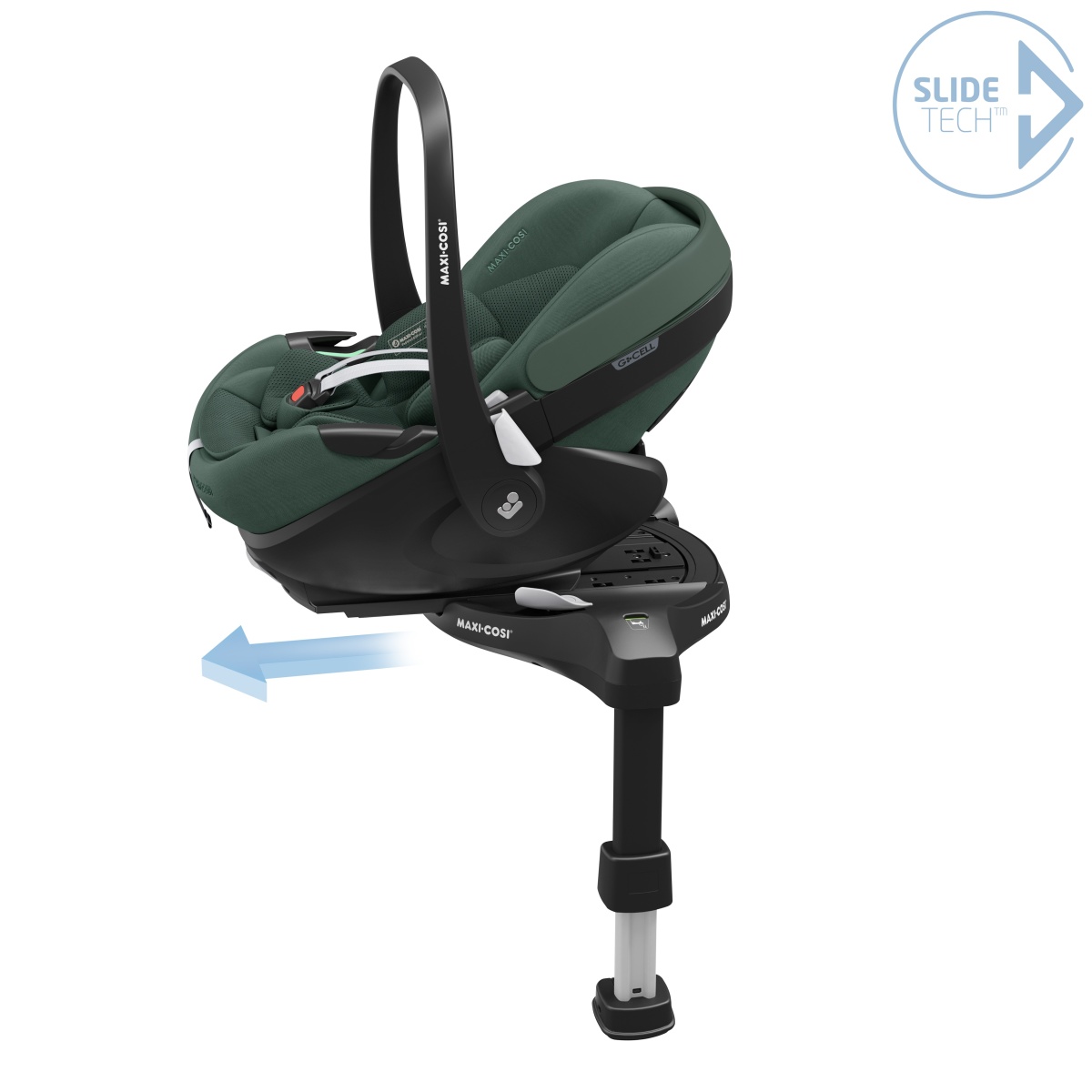 MAXI COSI PEBBLE 360 PRO 2 ESSSENTIAL GREEN + FAMILYFIX 360 PRO SlideTech™