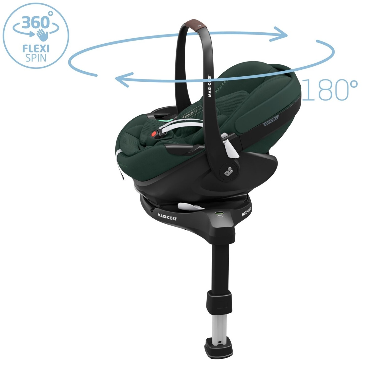 MAXI COSI PEBBLE 360 PRO 2 TWILLIC GREEN + FAMILYFIC 360 PRO SlideTech®